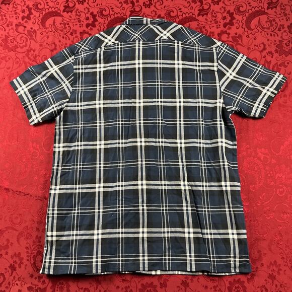 Dickies Mens Shirt Size XL Plaid Dark Denim‎ Cotton Button Front Short Slv - Picture 7 of 8